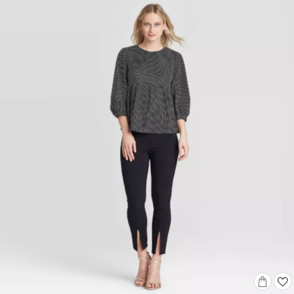 BLACK AND WHITE POLKA DOT BLOUSE FROM TARGET